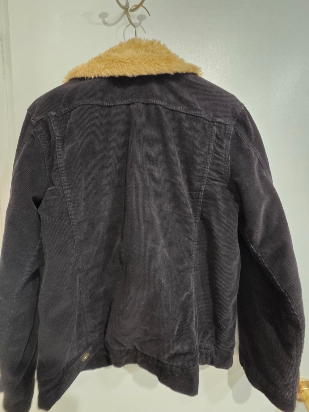 VINTAGE Dolce & Gabbana Black Corduroy Bomber Jacket with Cream Sherpa Collar - Picture 4 of 4